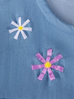 Children's Button Front Ruffle Sleeve· Denim Dress