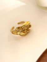18K Gold-Plated Stainless Steel Sculptural Ring - Ladyez