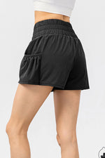 Elastic Waist Pocketed Active Shorts - Ladyez
