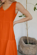 FAM-FAM Tiered V-Neck Sleeveless Dress - Ladyez