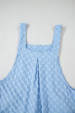 Checkered Pocketed Wide Leg Overalls - Ladyez