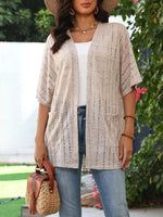 Openwork Open Front Cardigan