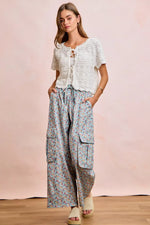 BiBi Front Bow Tie Detail Pointelle Knit Top