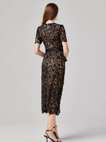 Lace Button-Up Midi Dress