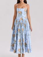 Floral Print Square Neck Cami Maxi Dress - Ladyez