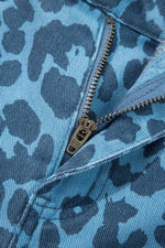 Leopard Print Barrel Leg Jeans
