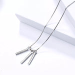 925 Sterling Silver Zircon Tassel Pendant Necklace