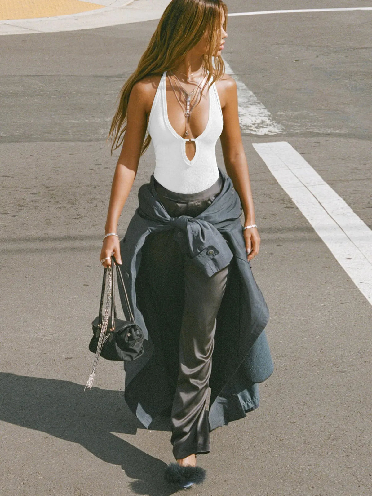 Cutout Ribbed Tank Top - Ladyez