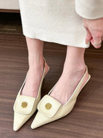 Slingback Kitten Heel Pumps - Ladyez
