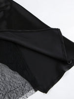 Lace Panel Midi Skirt