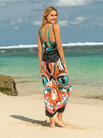 Printed Spaghetti Strap Cover Up - Ladyez