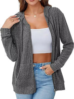 Ribbed Zip Up Hooded Outerwear