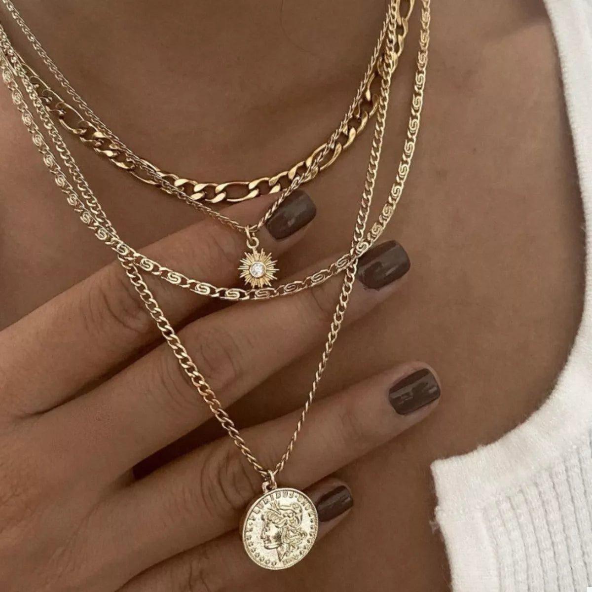 Four Layered Pendant Necklace