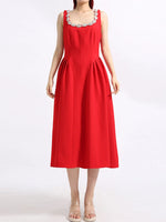 Flower Scoop Neck Sleeveless Dress
