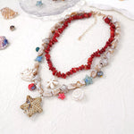 Boho Layered Multi-Strand Beach Shell Charm Necklace