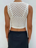 Openwork V-Neck Sweater Vest