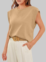 Florira Round Neck Cap Sleeve T-Shirt - Ladyez