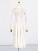 Lace Mock Neck Long Sleeve Maxi Dress