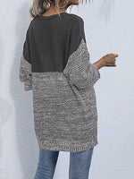 Color Block Long Sleeve Oversized Sweater
