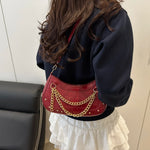 Chain-Embellished Shoulder Bag - Ladyez