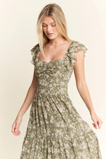Jade By Jane Ruffle Sleeve Tiered Maxi Dress - Ladyez