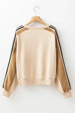 Contrast Round Neck Long Sleeve Sweatshirt