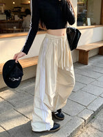 Wide-Leg Casual Pants with Drawstring