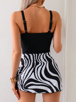 Printed Scoop Neck Wide Strap Two-Piece Swimwear - Ladyez