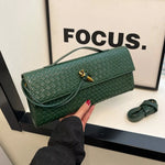 Woven Texture Flap Crossbody Bag