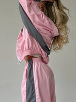 Zip Up Long Sleeve Top and Pants Set