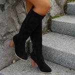 Point Toe Block Heels Boots