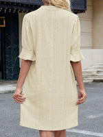 Eyelet Flounce Sleeve Mini Dress