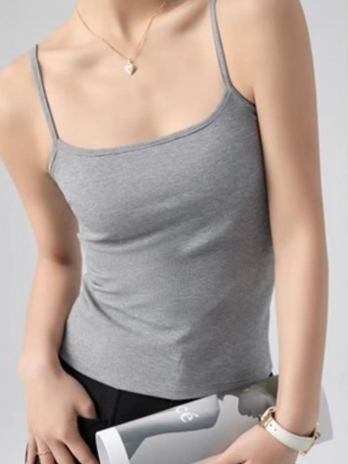 Ribbed Scoop Neck Cami Top - Ladyez