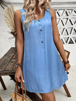 Full Size Scoop Neck Mini Tank Dress Plus Size - Ladyez