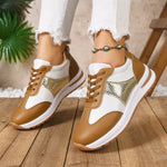 Round Toe Lace Up Sneakers