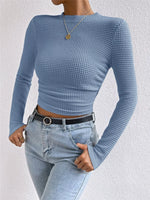 Waffle Knit Long Sleeve T-Shirt