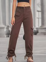 Drawstring Cargo Jeans - Ladyez