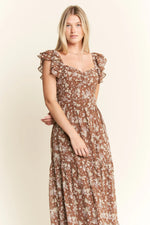Jade By Jane Ruffle Sleeve Tiered Maxi Dress - Ladyez