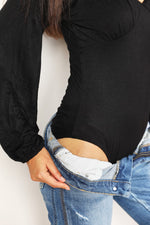 Culture Code Full Size V- Neck Bodysuit - Ladyez