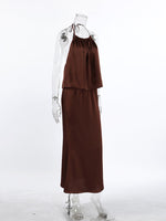 Backless Halter Neck Maxi Dress