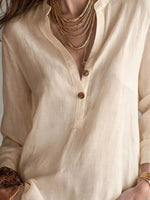 Button Detail Long Sleeve Blouse