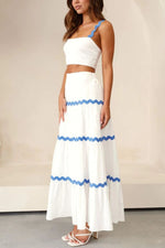 Contrast Trim Cami and Maxi Skirt Set - Ladyez