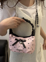 Bow Ruched Strap Crossbody Bag