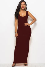 Scoop Neck Wide Strap Maxi Dress - Ladyez