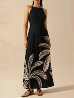 Printed Sleeveless Maxi Dress - Ladyez