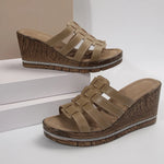 Wedge Platform Sandals with Multiple Strap Design