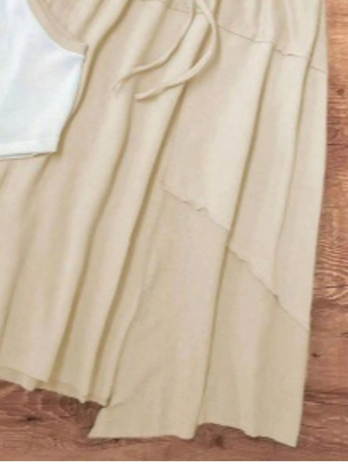 Contrast Trim Tank and Drawstring Waist Skirt Set