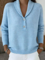 Full Size Button Detail Long Sleeve Sweater Plus Size