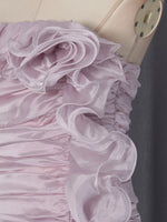 Ruffled High-Low Strapless Dress