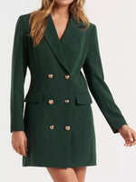 Double-Breasted Long Sleeve Blazer Dress